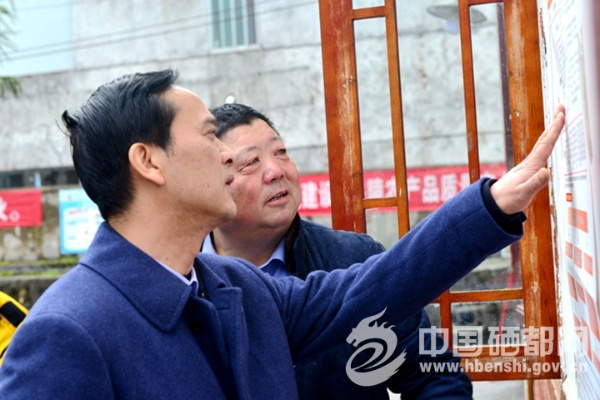 湖北省委书记深入基层察看公示栏，强化党风廉政建设