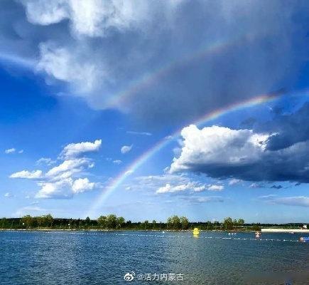 内蒙古现壮丽落日彩虹，持续近50分钟，天空奇观引游客驻足观赏